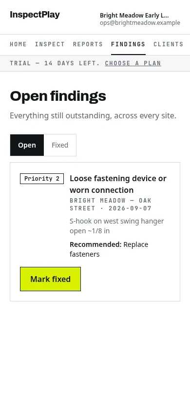 Phone: open findings with one Priority 2 item